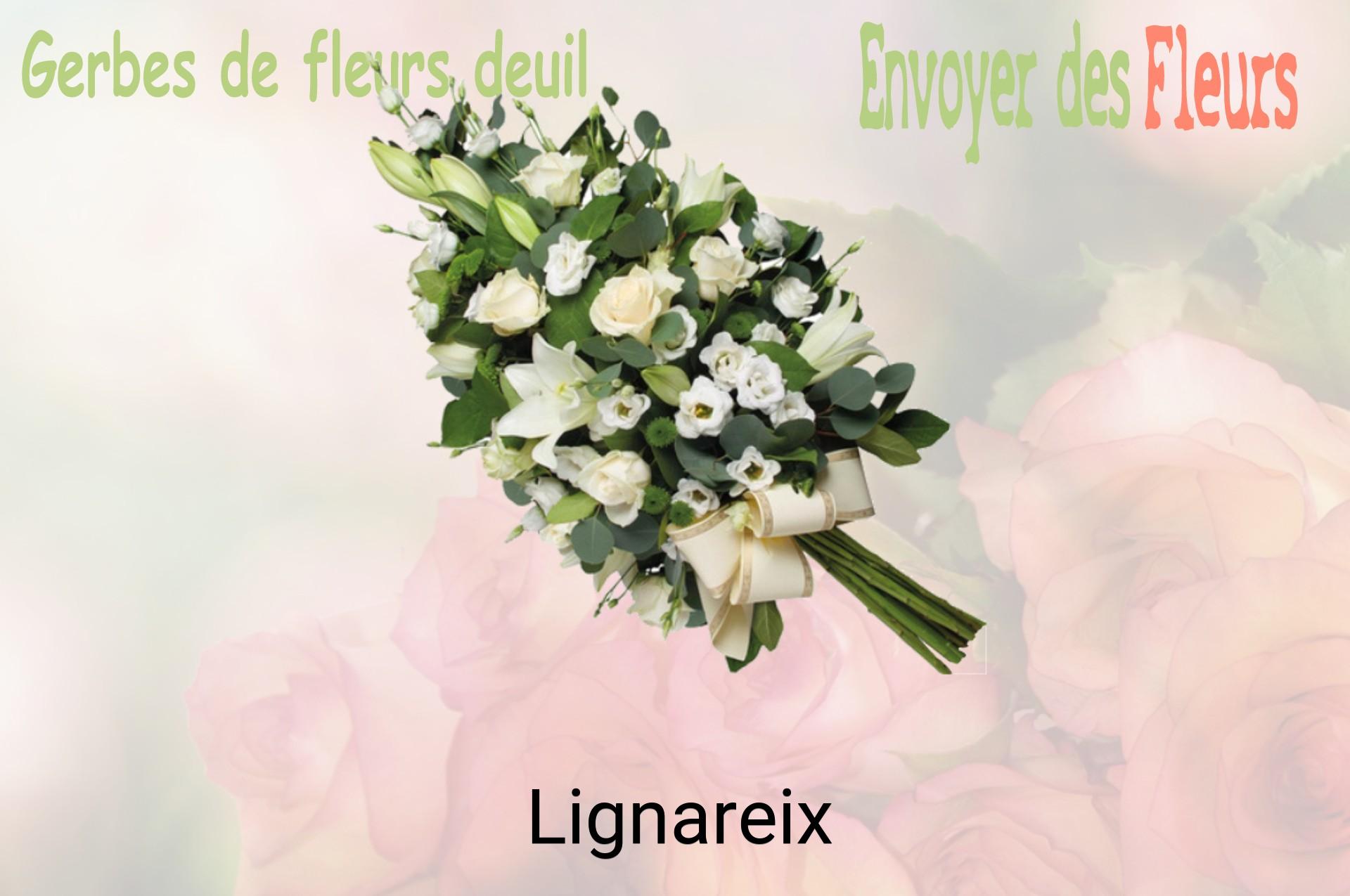 Gerbe de fleurs de deuil livrée à Lignareix